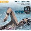 Smart Watches for Men Women,Fitness Tracker with Heart Rate Monitor Sport AMOLED Display Swimming Waterproof Watch for Android/ iOS/Phones, Black